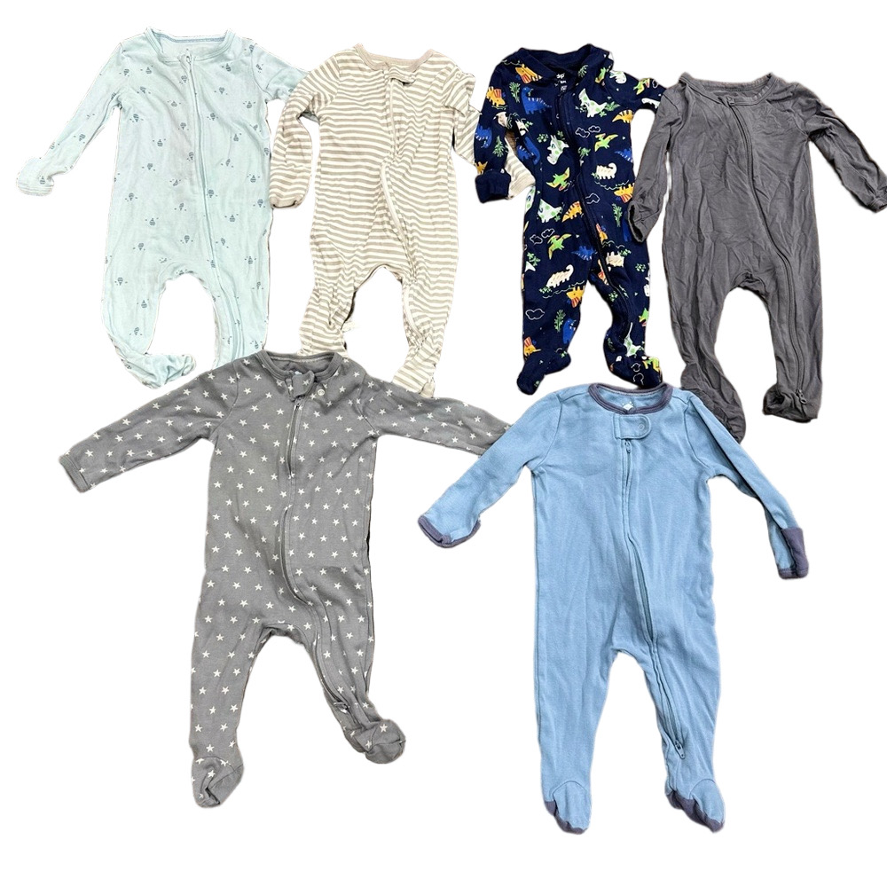 Bundle of baby boy One Piece Footies pajamas